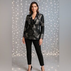 Joseph Ribkoff Vintage Metallic Patchwork Blazer – Size 12